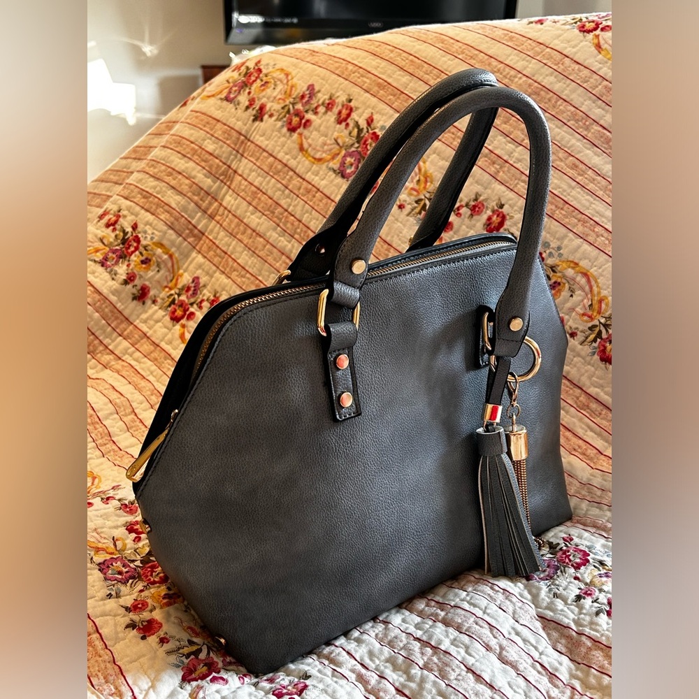 Kenneth Cole Blue Handbag with Tassel